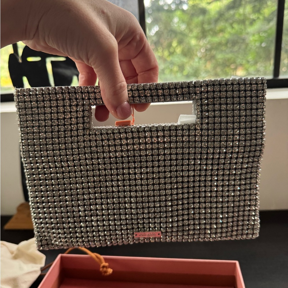 Cult Gaia Silver Crystal Clutch